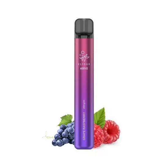 Grape Raspberry V2 600 puffs 20mg - Elf Bar Grape Raspberry V2 600 puffs 20mg - Elf Bar