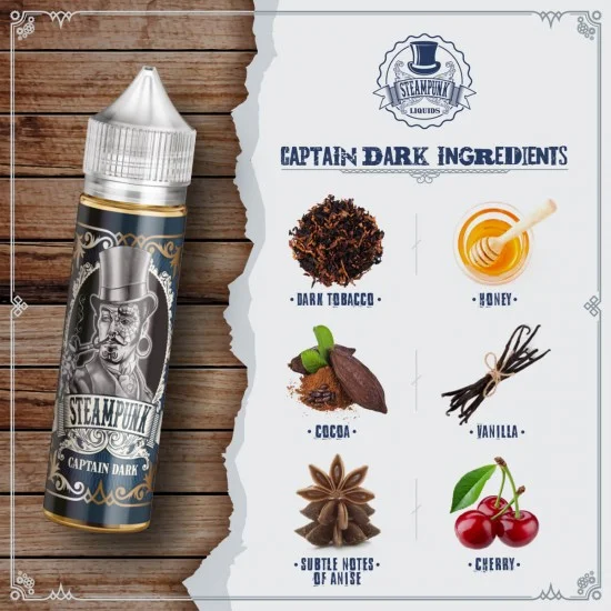 Steampunk Flavor Shot 60ml - Captain Dark Steampunk Flavor Shot 60ml - Captain Dark